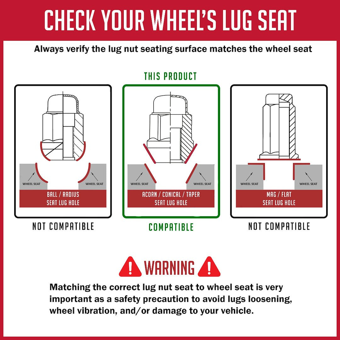 Product of Coyote Wheel Accessories 631144 60 Degree Conical 12x1.25 Lug Nut