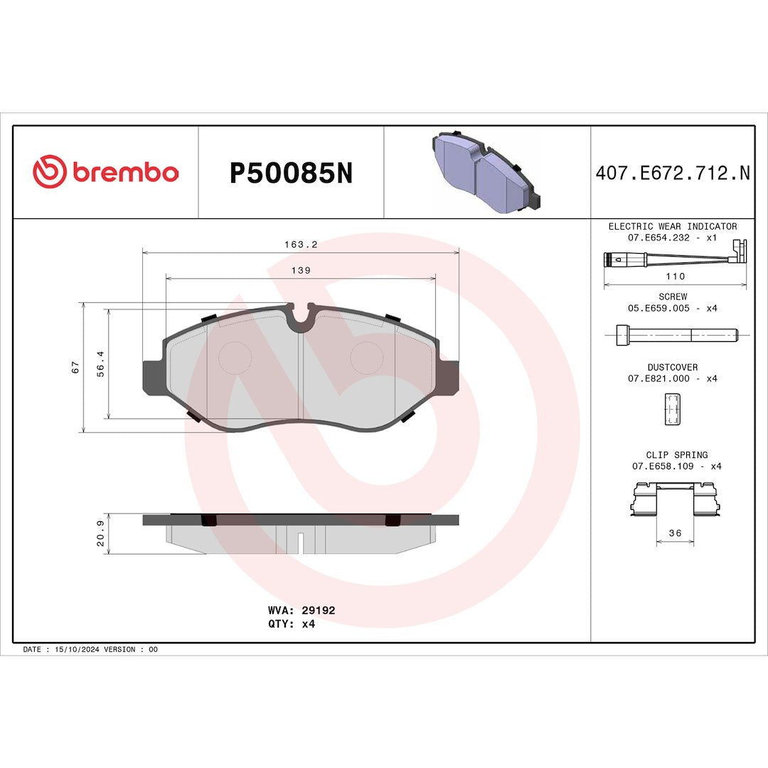 Brembo P50085n Brake Pad||p50085n_Drw.Jpg||87||brmp50085n||1753483