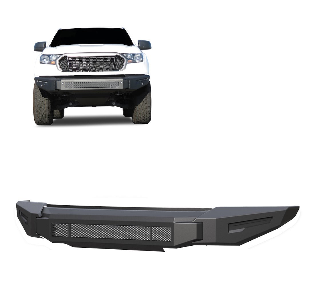Product of Black Horse Offroad AFB-FR19-BU Armour II Steel Matte Powder Coated Bumper