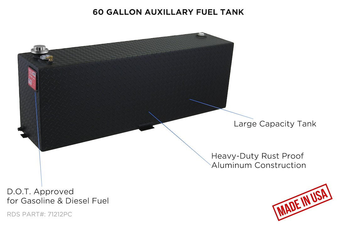 Product of RDS Tanks 71212PC Diesel/ Gasoline Liquid Transfer Tank 60 Gallon Rectangular