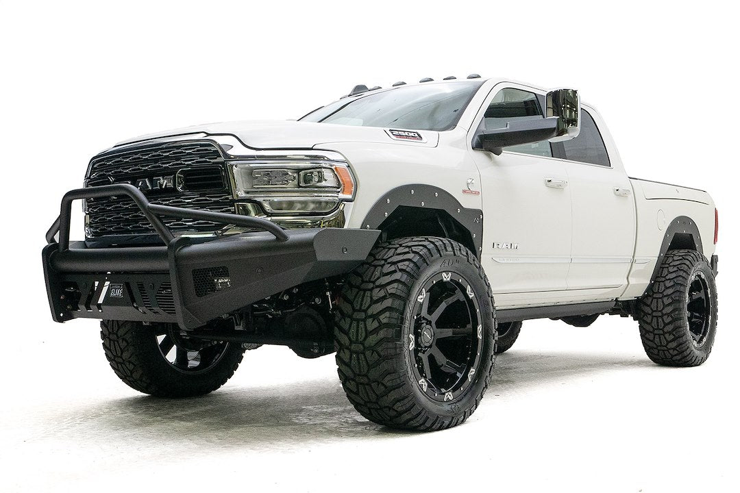 Product of Fab Fours DR19-Q4462-1 Black Steel Elite Steel Matte Powder Coated Bumper