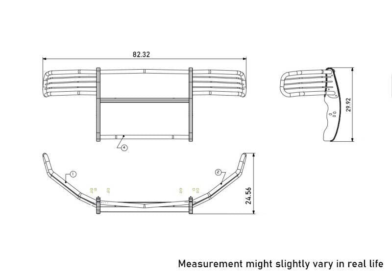 Black Horse Offroad 17dg105ma Grille Guard||17dg105ma_7.Jpeg||91||blk17dg105ma||2344589