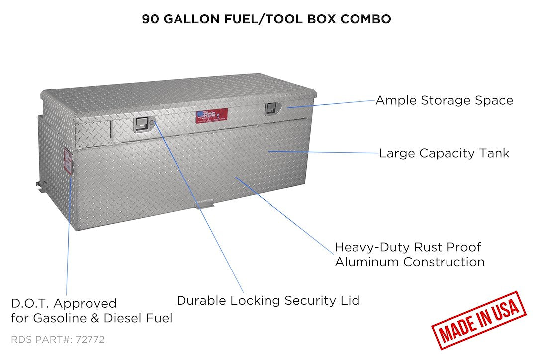 Product of RDS Tanks 72772 Rectangular 90 Gallon Auxiliary Fuel Tank