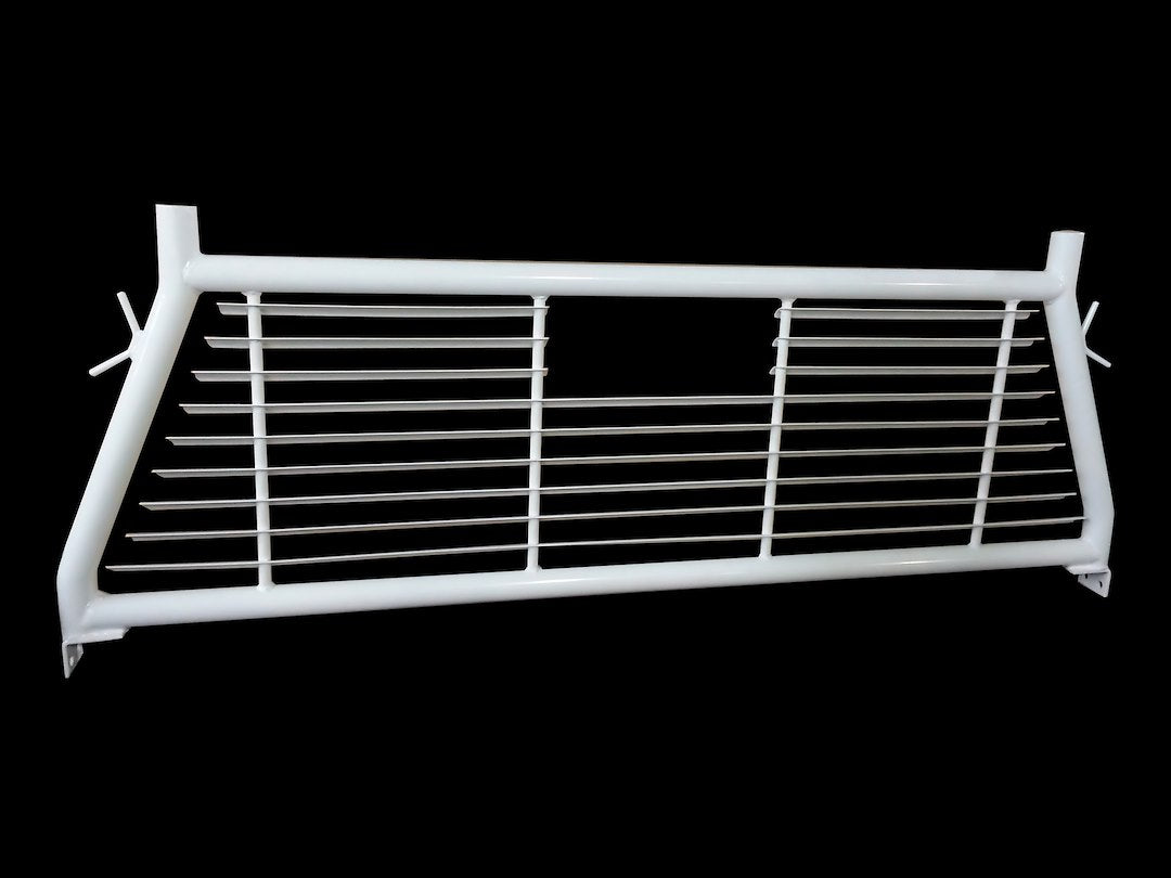 Product of TrailFX H0004W Bolt-On White Powder Coated Round Tube Louvered Headache Rack