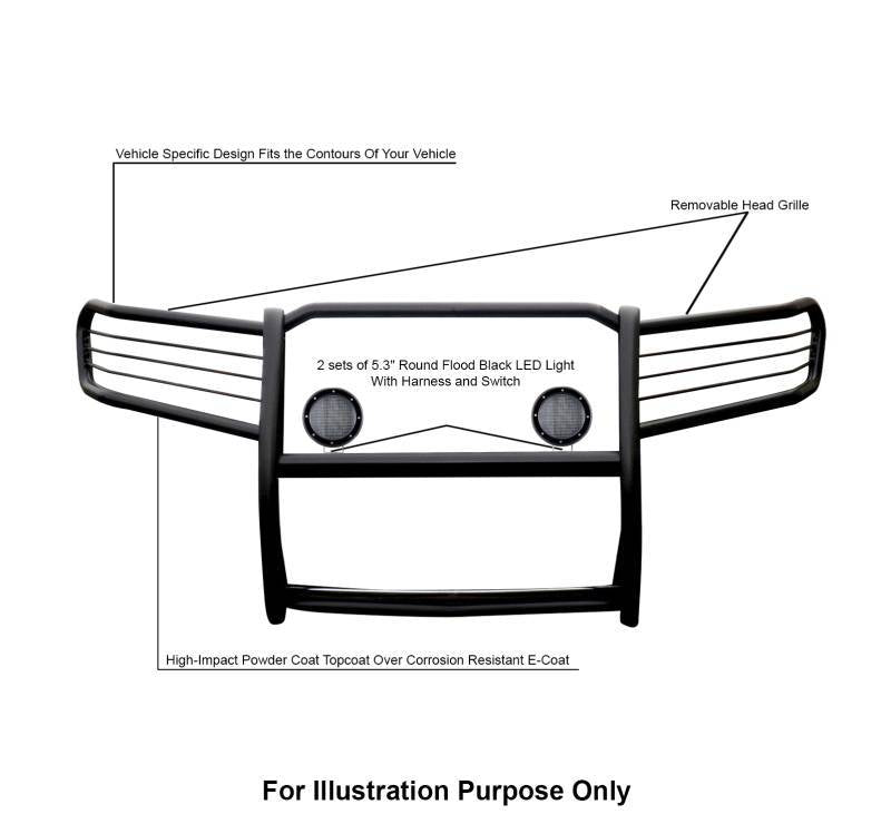 Black Horse Offroad 17a080202ma-Plfb Grille Guard||||93||blka080202lfb||2007461
