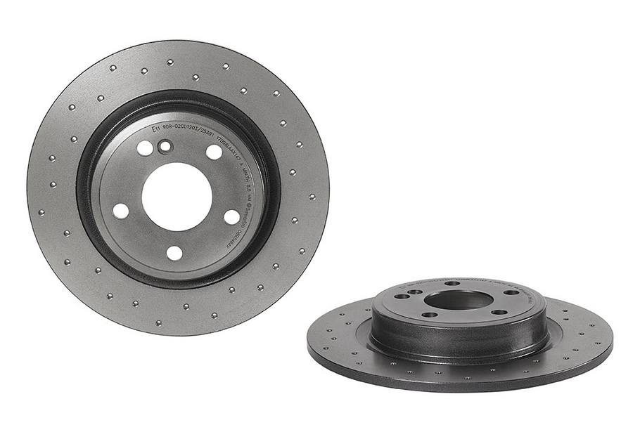 Product of Brembo 08B3484XC02 Xtra Solid Cross Drilled 1 Piece Brake Rotor