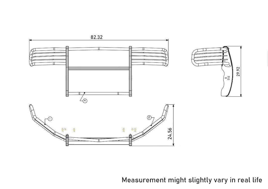 Product of Black Horse Offroad 17DG105MA-PLFB Grille Guard