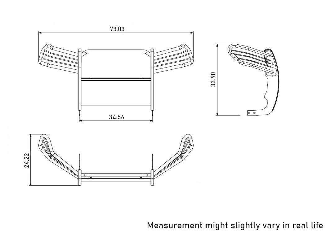 Product of Black Horse Offroad 17A093904MSS-PLFR Grille Guard