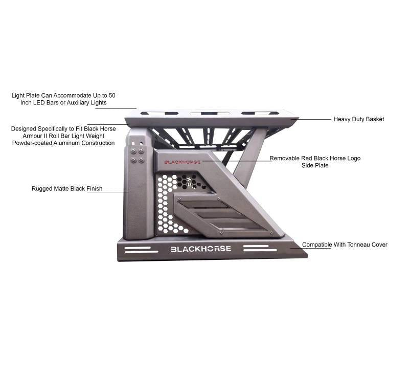 Black Horse Offroad Ar2-01ba1 Bed Cargo Rack||ar2-01ba1_9.Jpeg||93||blkar201ba1||2237904