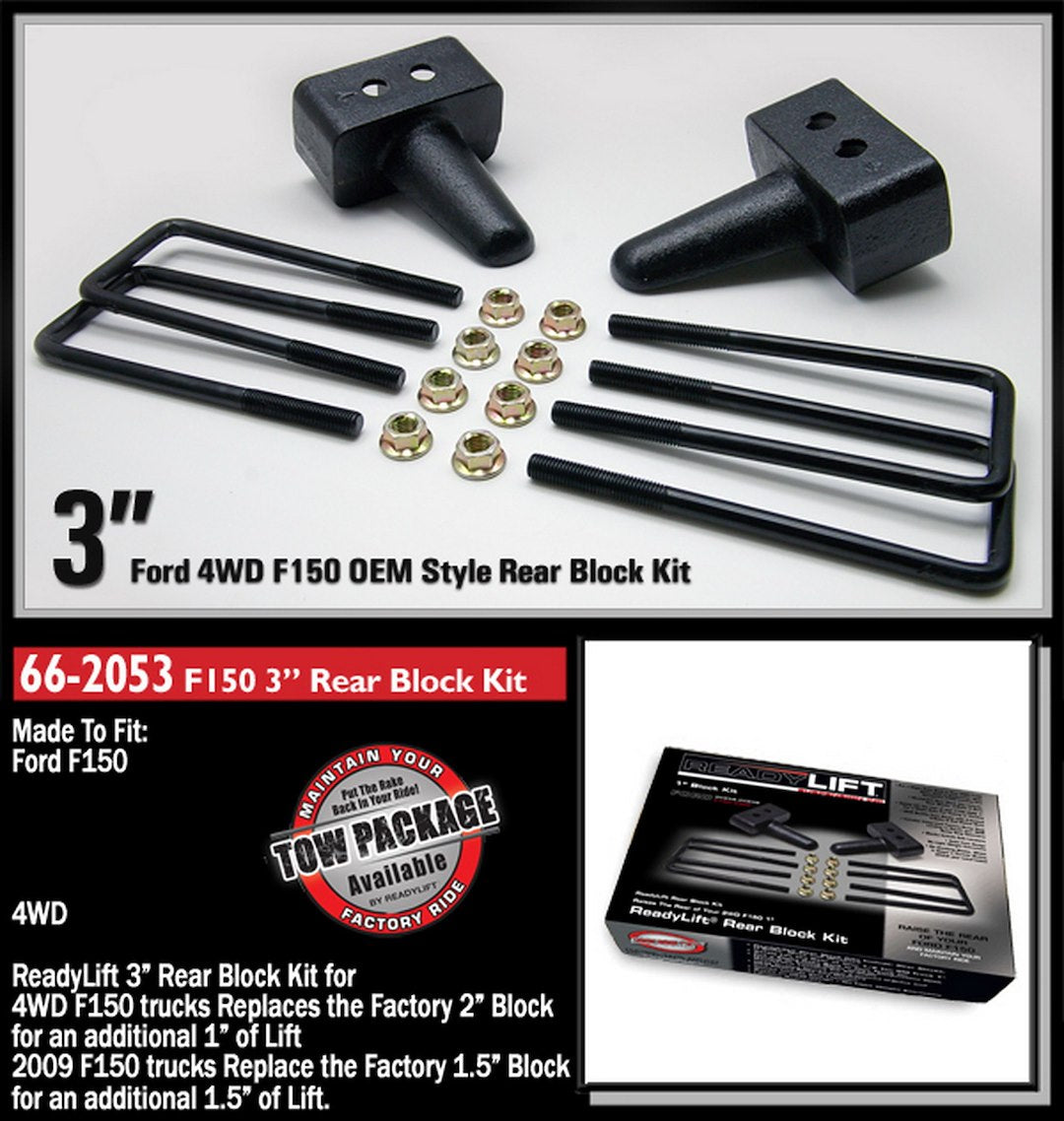 Readylift 66-2053 Leaf Spring Block Kit||66-2053fordf1502004-20114wd3.Jpg||86||r90662053||1125176