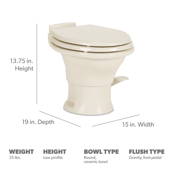 Product of Dometic 302311683 Permanent Manual Toilet , 13-3/4 Inch