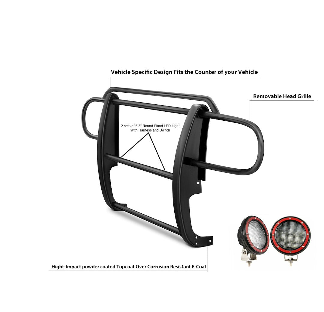 Product of Black Horse Offroad 17JPWRMA-PLFR Grille Guard