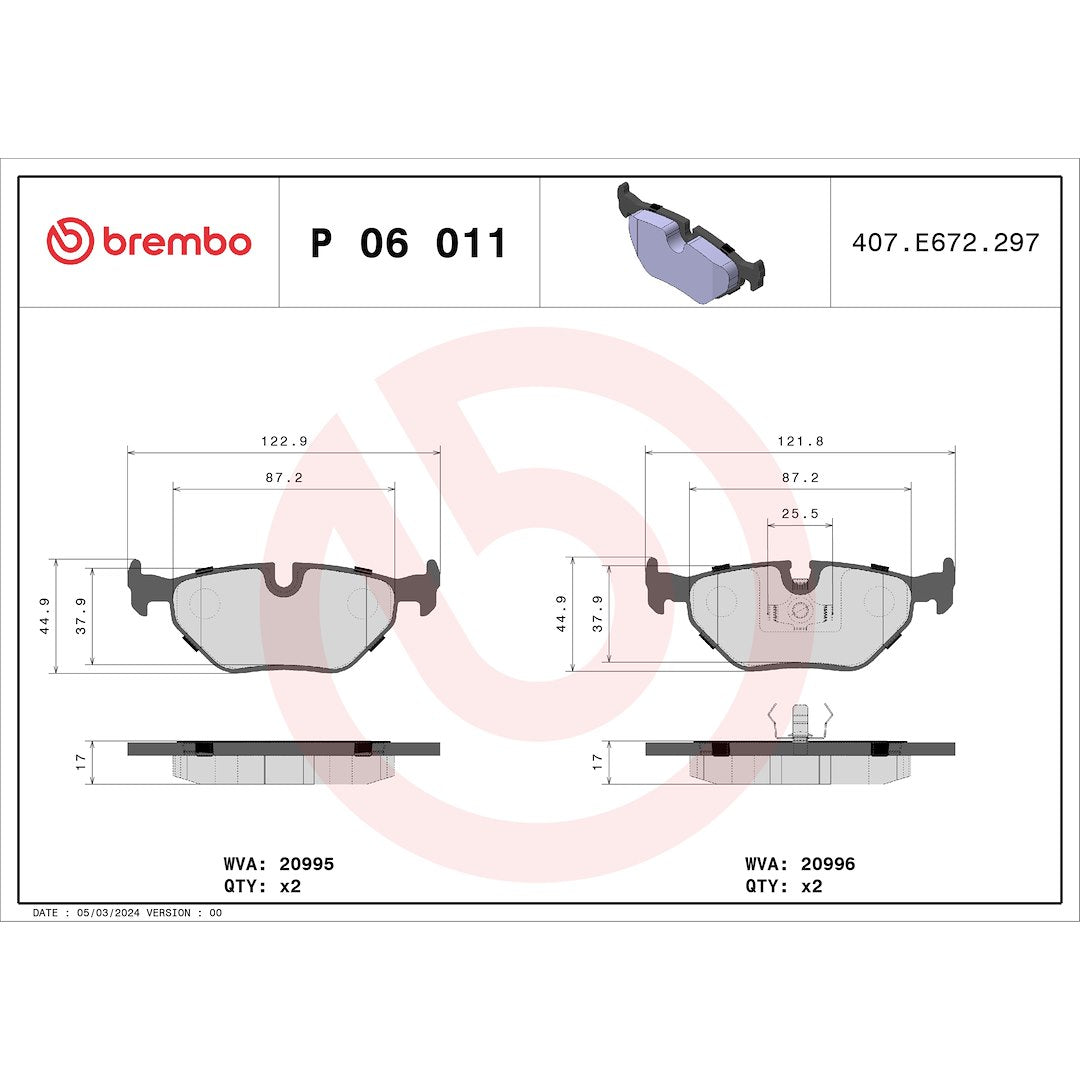 Brembo P06011 Brake Pad||p06011_Drw.Jpg||87||brmp06011||1752133