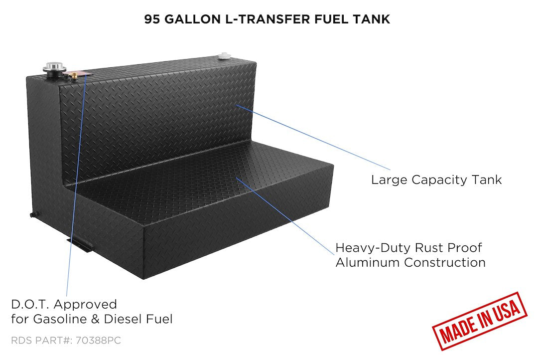 Product of RDS Tanks 70388PC Diesel/ Gasoline Liquid Transfer Tank 95 Gallon L-Shape