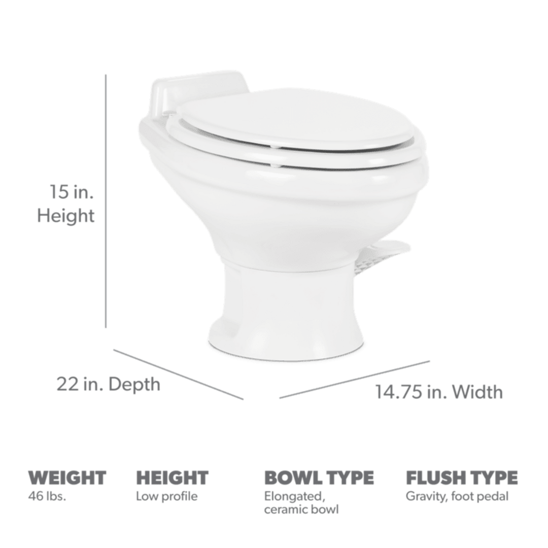 Product of Dometic 302321681 Permanent Full Bowl Flush Toilet , 13-1/2 Inch