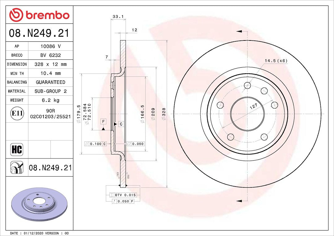 Brembo 08n24921c02 Brake Rotor||08n24921c02_4.Jpg||89||brm08n24921||1684196