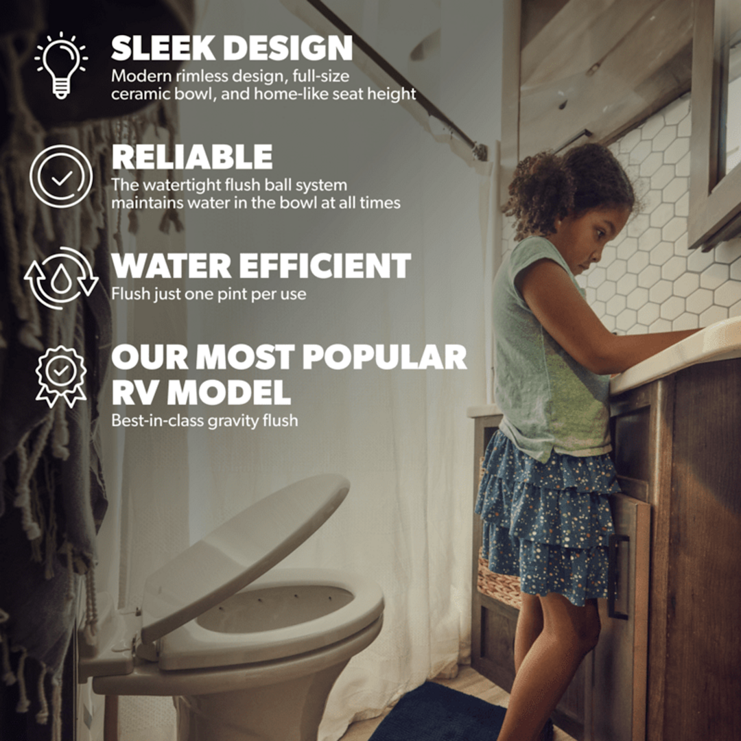 Product of Dometic 302310083 Permanent Full Bowl Flush Toilet , 18 Inch