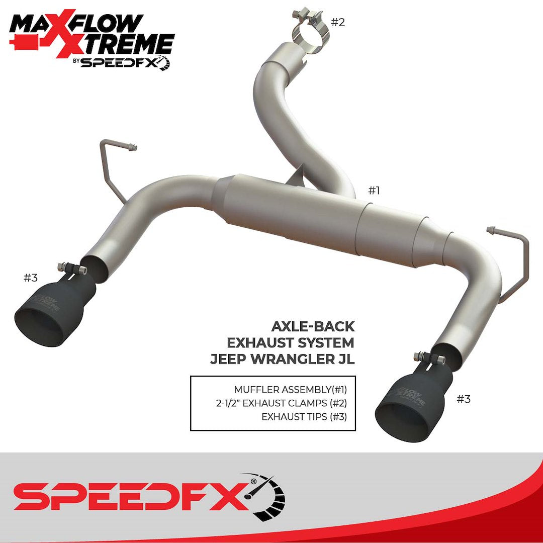 Product of SpeedFX 50601 MaxFlow Xtreme Axle Back System Single Exhaust System Kit