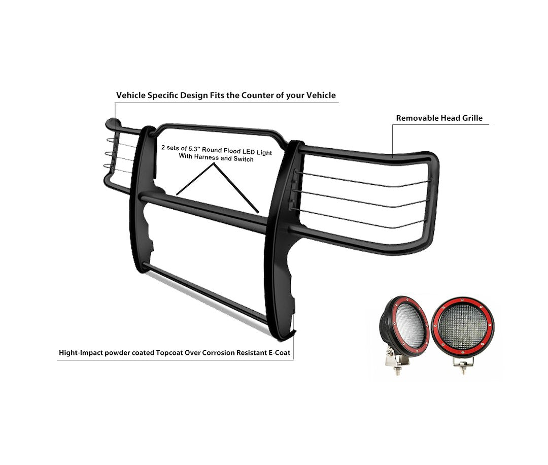 Product of Black Horse Offroad 17TU26MA-PLFR Grille Guard