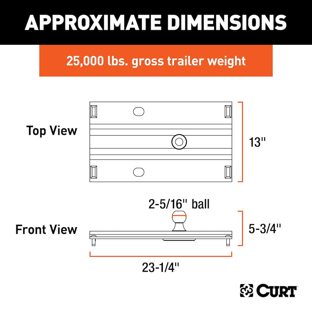 Product of Curt 16055 Fifth Wheel Trailer Hitch Conversion Kit