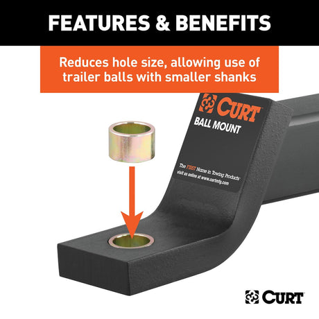 Product of Curt 21201 Trailer Hitch Ball Shank Reducer