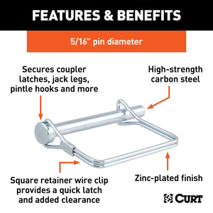 Product of Curt 25010 Trailer Coupler Safety Pin Clip