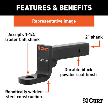 Product of Curt 45338 Trailer Hitch Ball Mount