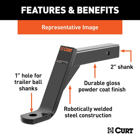 Product of Curt 45112 Trailer Hitch Ball Mount