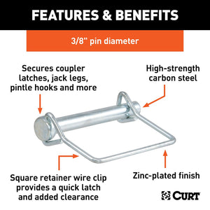 Product of Curt 28279 Trailer Coupler Safety Pin Clip