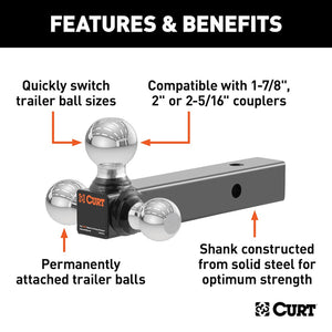 Product of Curt 45655 Trailer Hitch Ball Mount