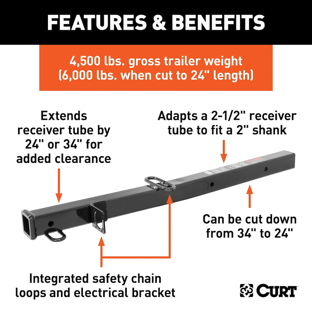 Product of Curt 45048 Trailer Hitch Receiver Tube Adapter