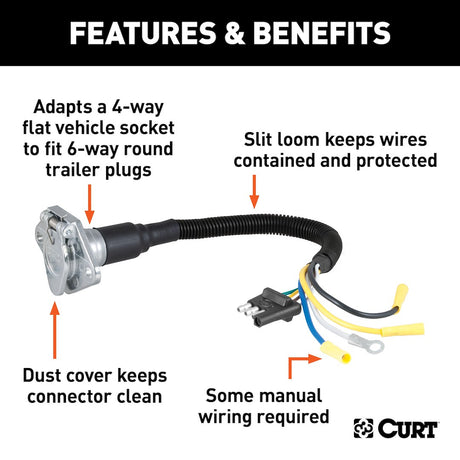 Product of Curt 57183 Trailer Wiring Connector Adapter