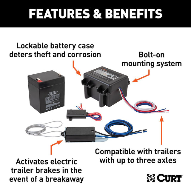 Product of Curt 52040 Trailer Breakaway System Kit