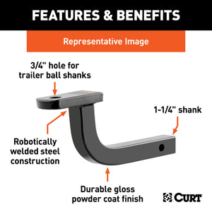 Product of Curt 45023 Trailer Hitch Ball Mount