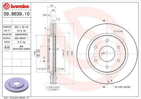 Product of Brembo 09b63910c02 Brake Rotor