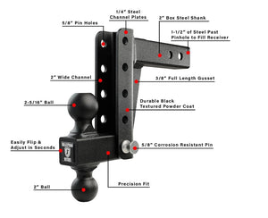 Product of Bulletproof Hitches Ld206 Trailer Hitch Ball Mount