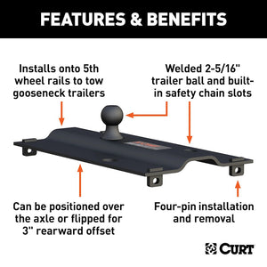 Product of Curt 16055 Fifth Wheel Trailer Hitch Conversion Kit