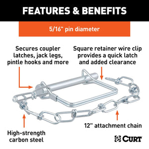 Product of Curt 25035 Trailer Coupler Safety Pin Clip