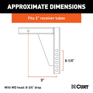 Product of Curt 17124 Weight Distribution Hitch Shank