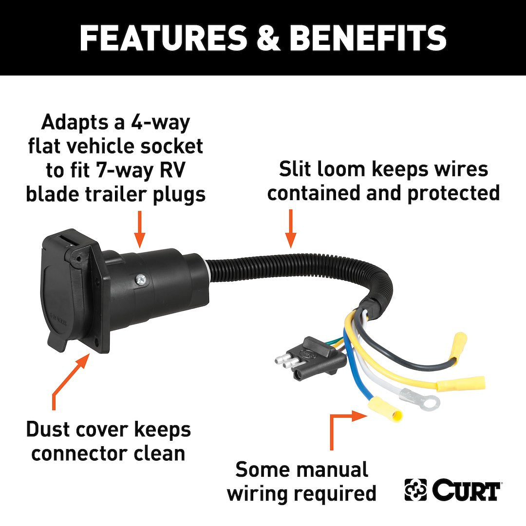 Product of Curt 57184 Trailer Wiring Connector Adapter