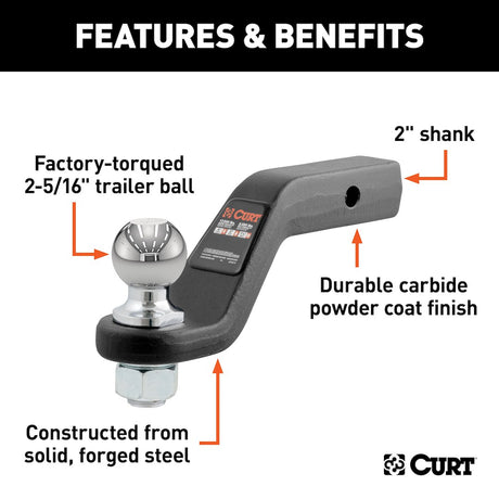 Product of Curt 45332 Trailer Hitch Ball Mount