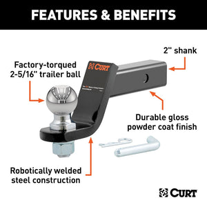Product of Curt 45042 Trailer Hitch Ball Mount