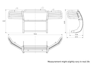 Product of Black Horse Offroad 17GD26MSS-PLFB Grille Guard  