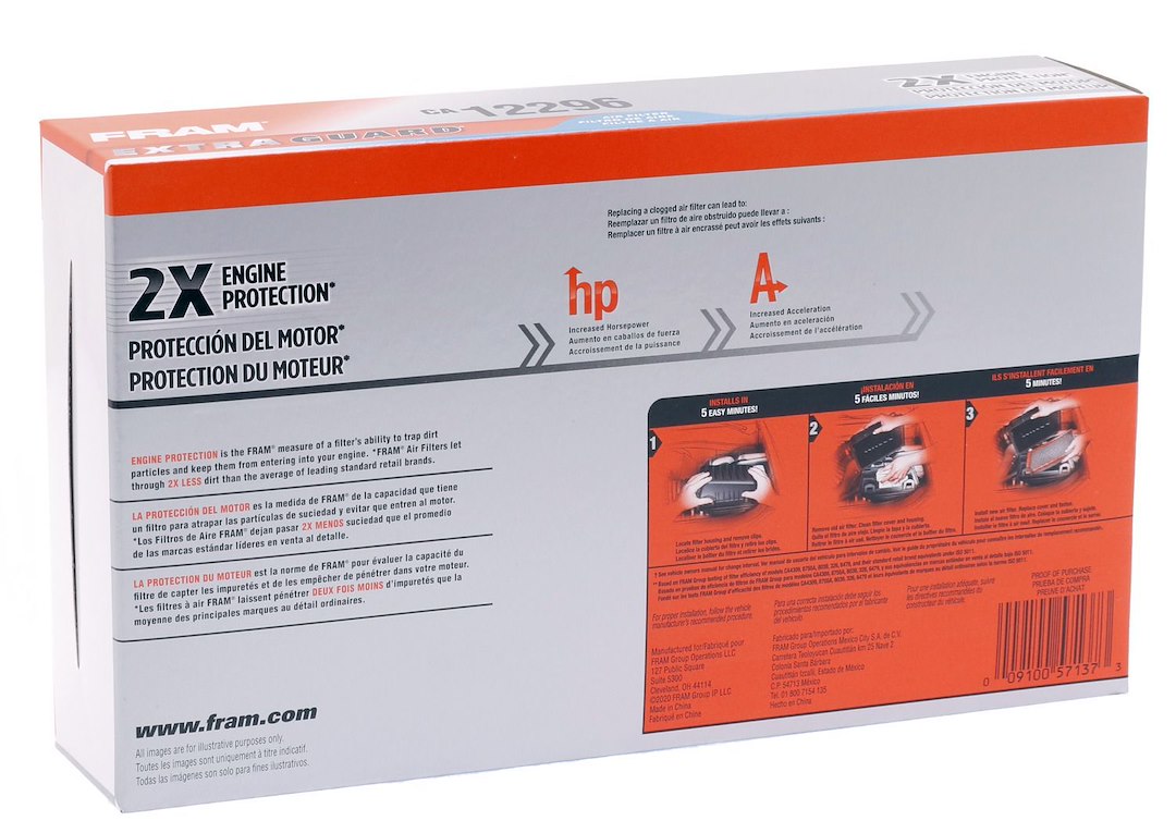 Product of Fram Filter CA12296 EXTRA GUARD ® OEM Disposable Air Filter 