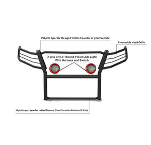 Product of Black Horse Offroad 17GC15MA-PLFR Grille Guard  