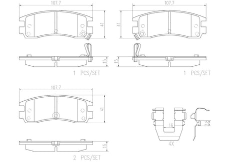 Product of Brembo P59027N Brake Pad - Set Of 4 