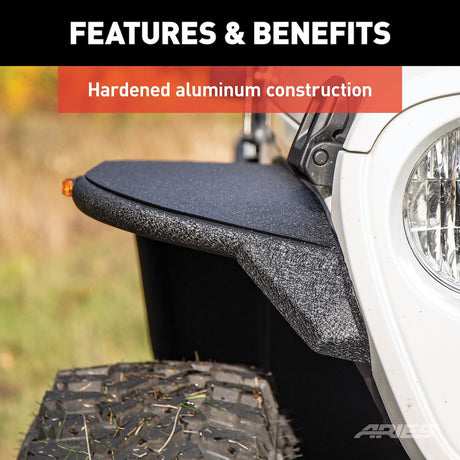 Product of Aries 1500203 Non-Exposed Fasteners Black Fender Flare - Set Of 2 