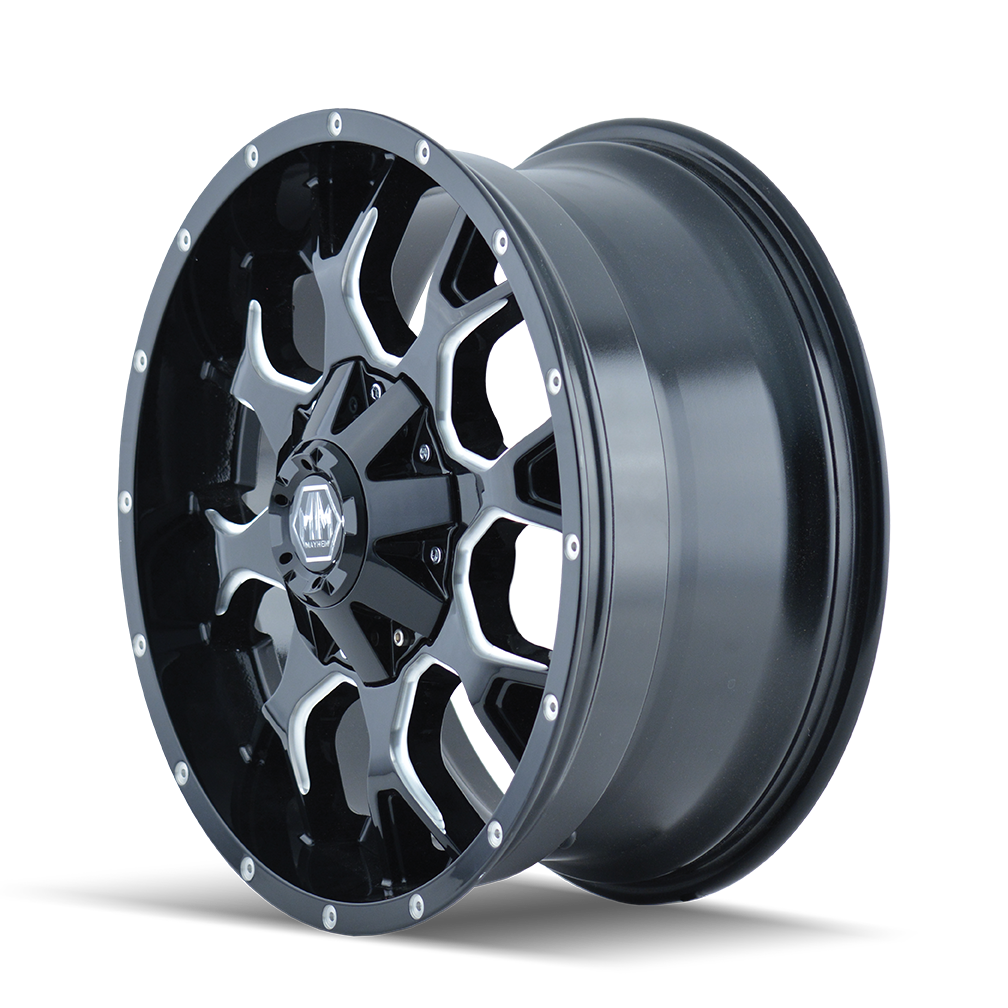 Product of Mayhem Wheels 17x9 Black With Natural Accents Wheel - 6x5.31 Bolt Pattern 