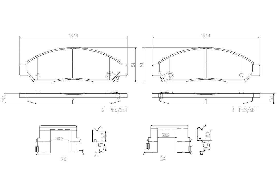 Product of Brembo P34005N Brake Pad - Set Of 4 