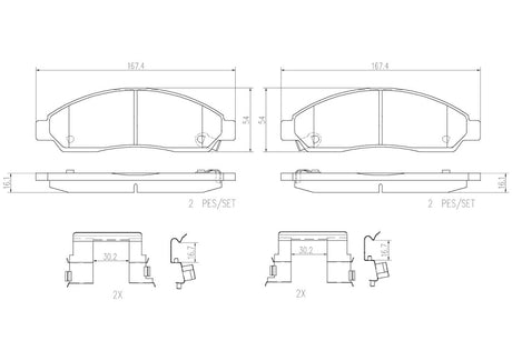 Product of Brembo P34005N Brake Pad - Set Of 4 